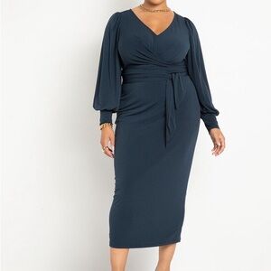 Cross Front Midi Dress